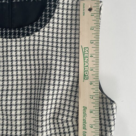 Judith & Charles Virgin Wool Midi Dress Size 4 Picasso Check Sheath Quiet Luxury - Picture 14 of 16